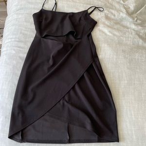 black bodycon dress with cutout
